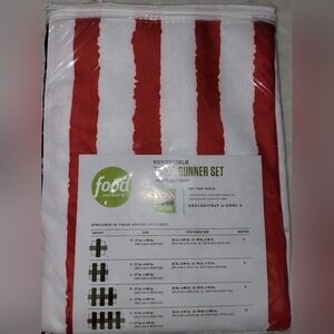 Nwt's Food Network Reversible Table Runner Set 6 place Settings, Patriotic